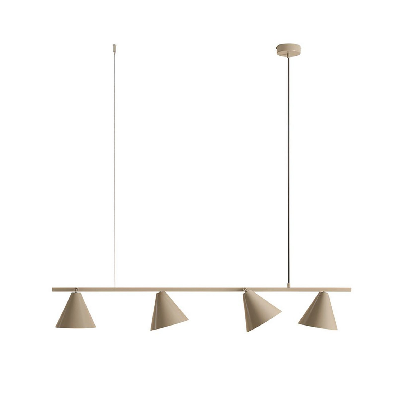 Aldex Hängeleuchte Pendelleuchte Lampe Beige Metall Kegel 4 Flammig E27 B-Ware - 5904798657543