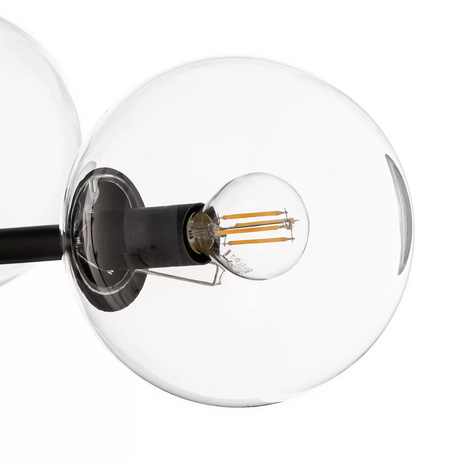 Emibig Lighting Hängeleuchte Glassy Hängelampe 6 Flammig Schwarz Klar Glas 110cm B-Ware - 5901738900158