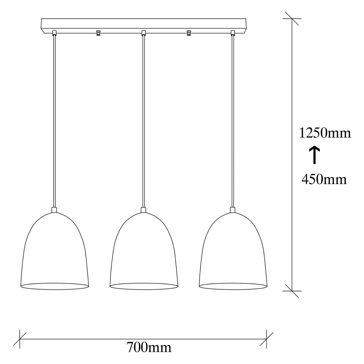 B-Ware Opviq Hängeleuchte Pendelleuchte Tattoo 6173 Schwarz Metall Dreiflammig Linear - 8682870090262
