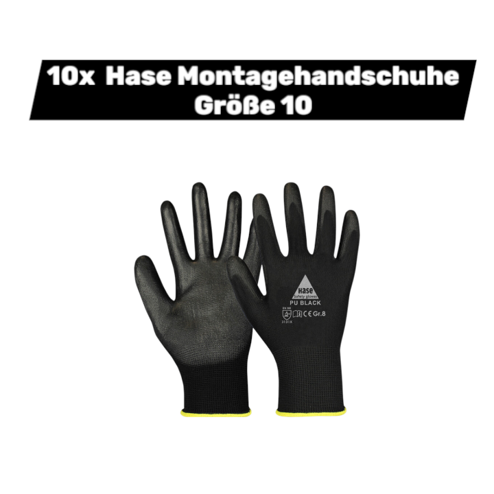 Hase Montagehandschuhe Feinstrick Handschuh Schwarz Größe 10 Kat Ii 10 Paar B-Ware - 4018949379183
