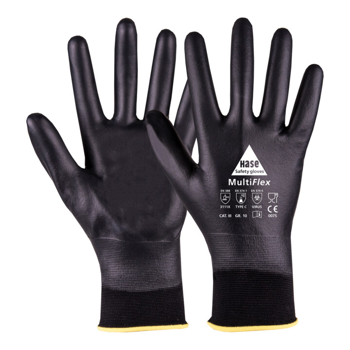 Hase Multiflex Chemikalienschutzhandschuh Schutzhandschuh Größe 8 Nylon 10 Paar B-Ware - 4018949508736