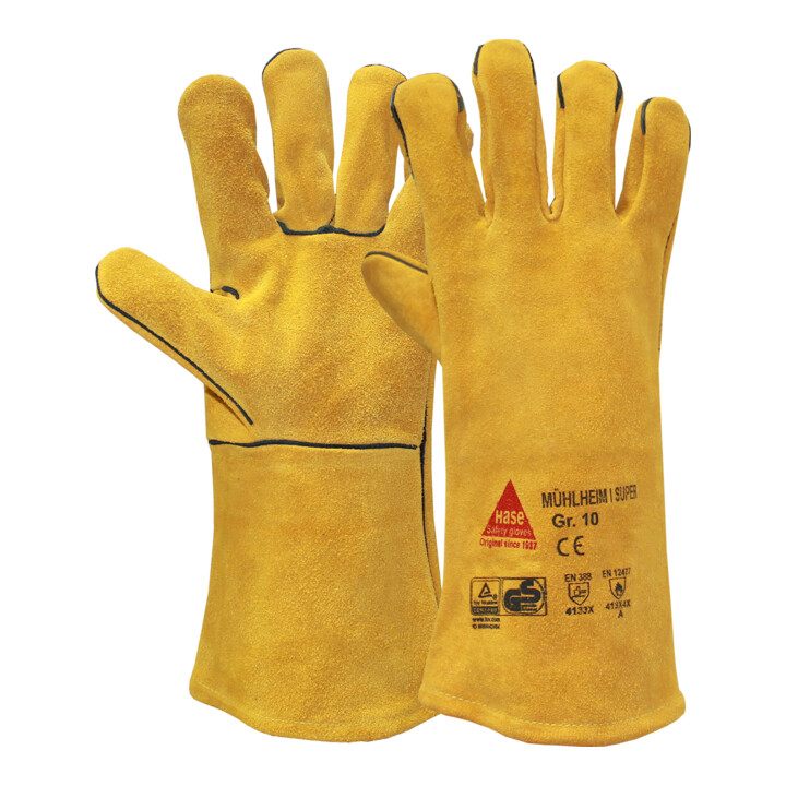 Hase Schweißerhandschuhe Handschutz Mühlheim I Super Leder Größe 11 6er Set B-Ware - 4018949310117