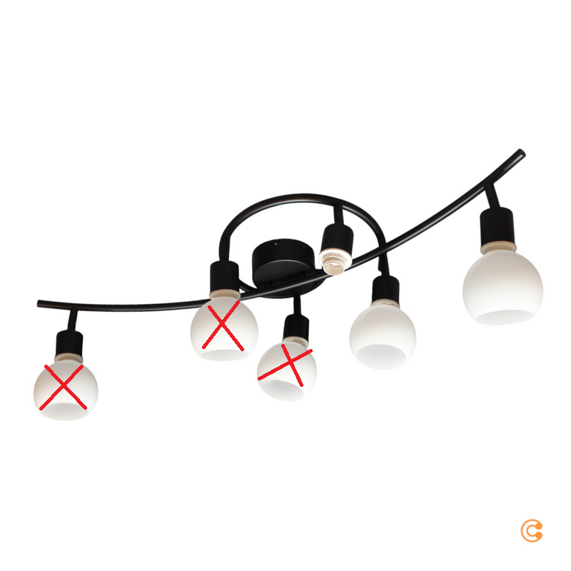 Just Light Deckenleuchte Loki Leuchte Schwarz Eisen Glas Siehe Text/Foto B-Ware