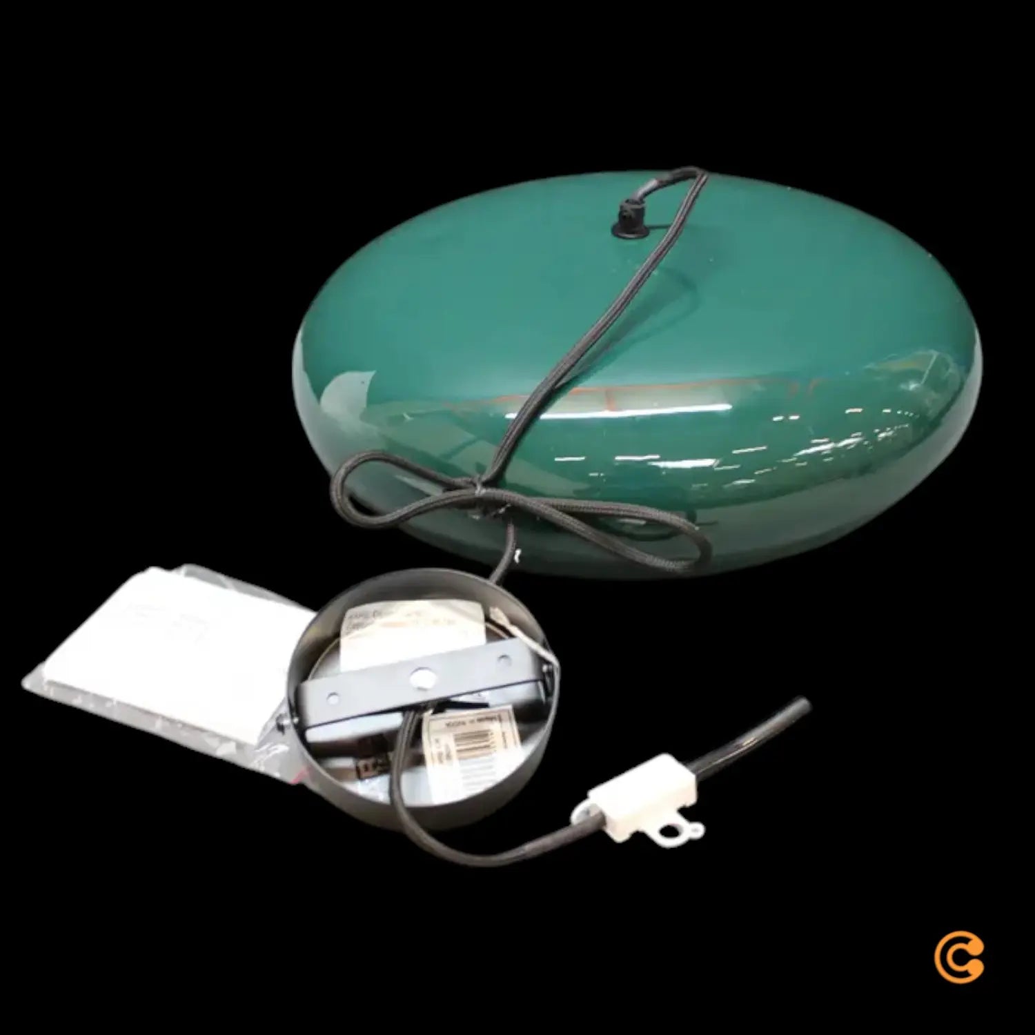 B-Ware Kare Hängeleuchte Pendelleuchte Lampe Blau Stahl Emailliert Siehe Text/Foto - 4025621565314