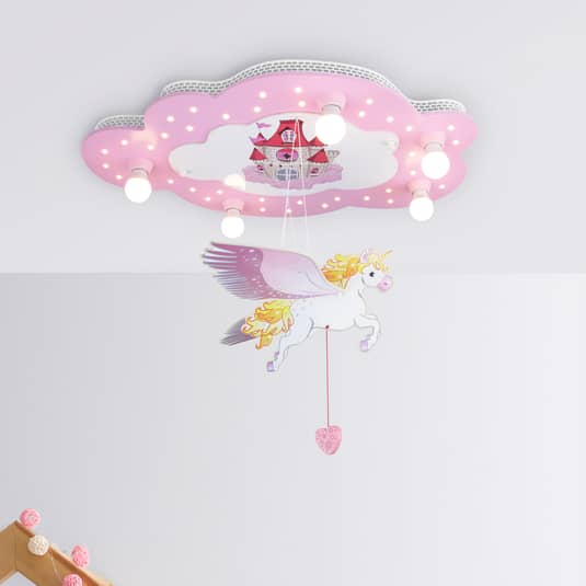 Elobra Kinder Deckenlampe Deckenlampe Decke Lampe Leuchte Schloss Mit Einhorn B-Ware - 4019698127919