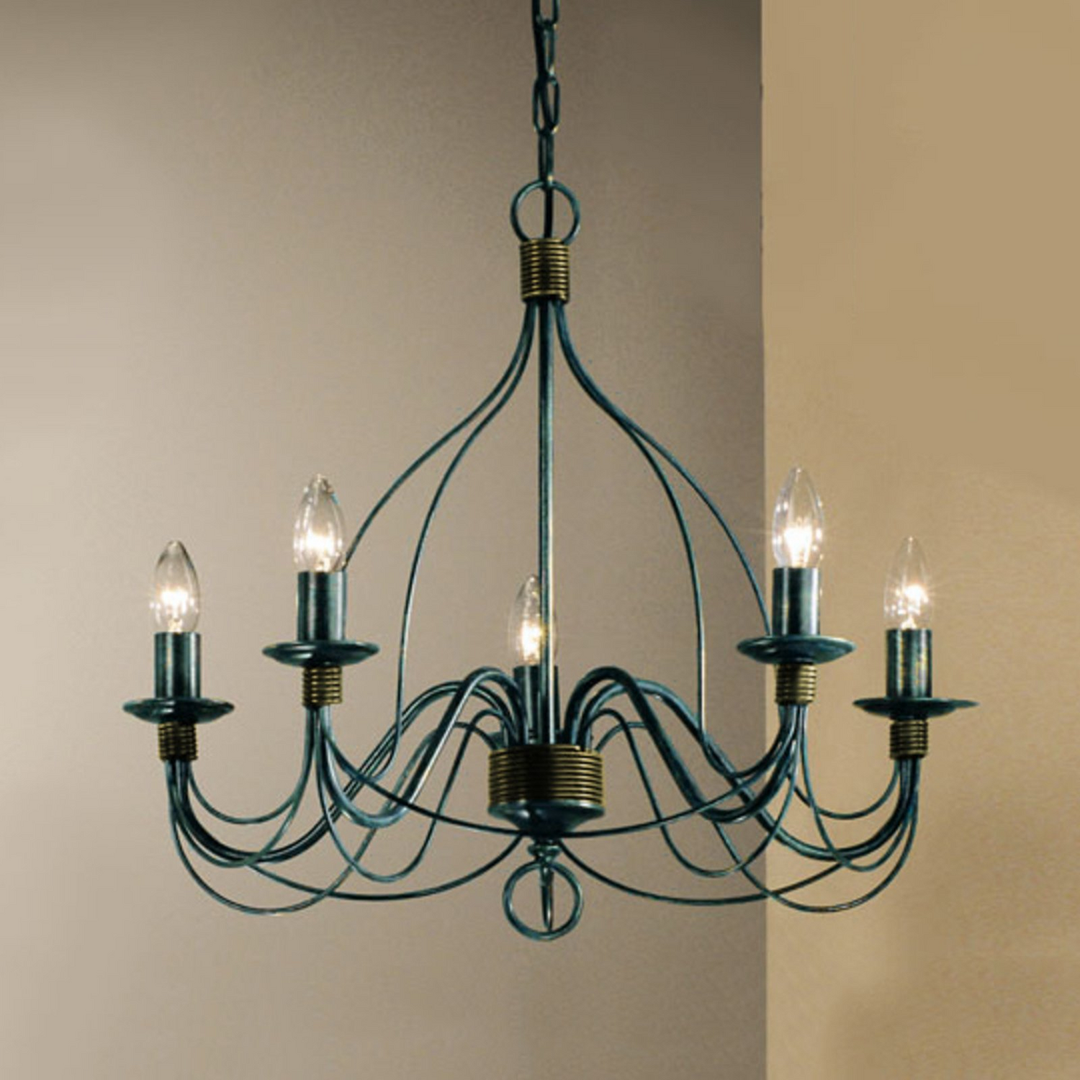 Kögl Kronleuchter Leuchte Lampe Filo 5 Flammig Blauschwarz Metall E14 Dimmbar B-Ware