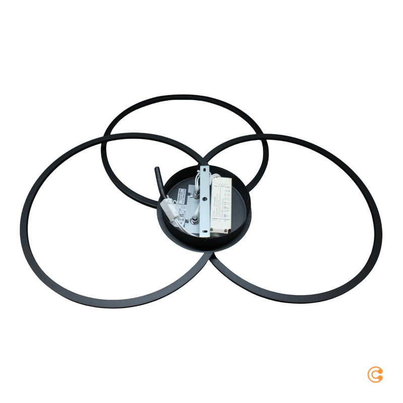 Just Light Led Deckenleuchte Lampe Ivanka Ringe Schwarz Dimmbar Wohnzimmer  B-Ware - 4043689970567