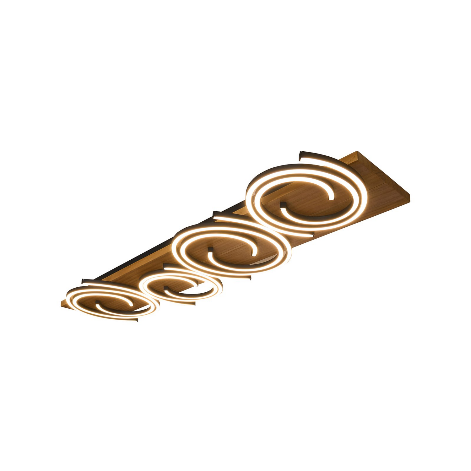 Eco Light Led Deckenleuchte Rifia Braun Länge 115 Cm 4 Flg Holz Lampe Leuchte B-Ware - 4250294320032