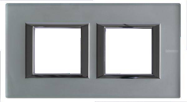 Legrand Rahmen Abdeckrahmen Grau Glas Axolute 2 Fach Modul Schalterprogramm B-Ware - 8012199959016