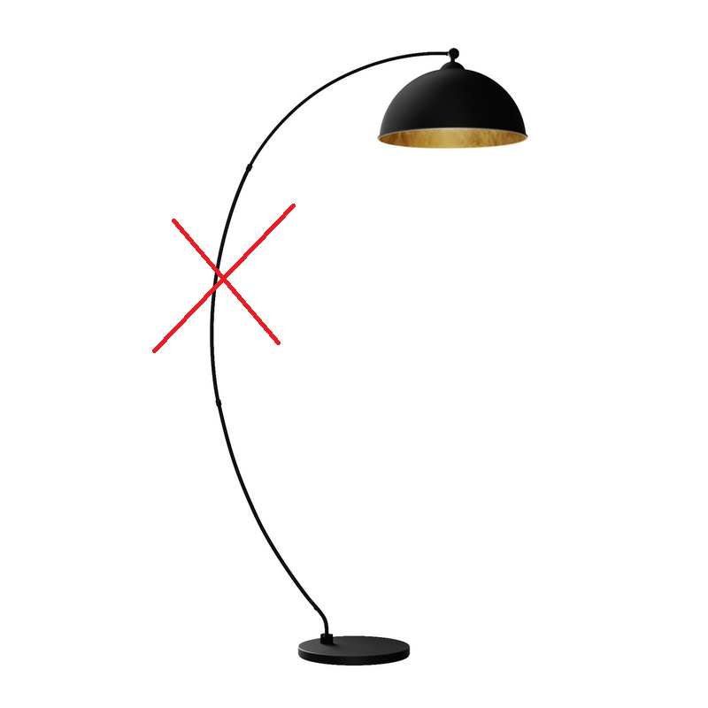 Lindby Gebogene Stehleuchte Jonera Schwarz Gold Standleuchte Siehe Text/Foto B-Ware