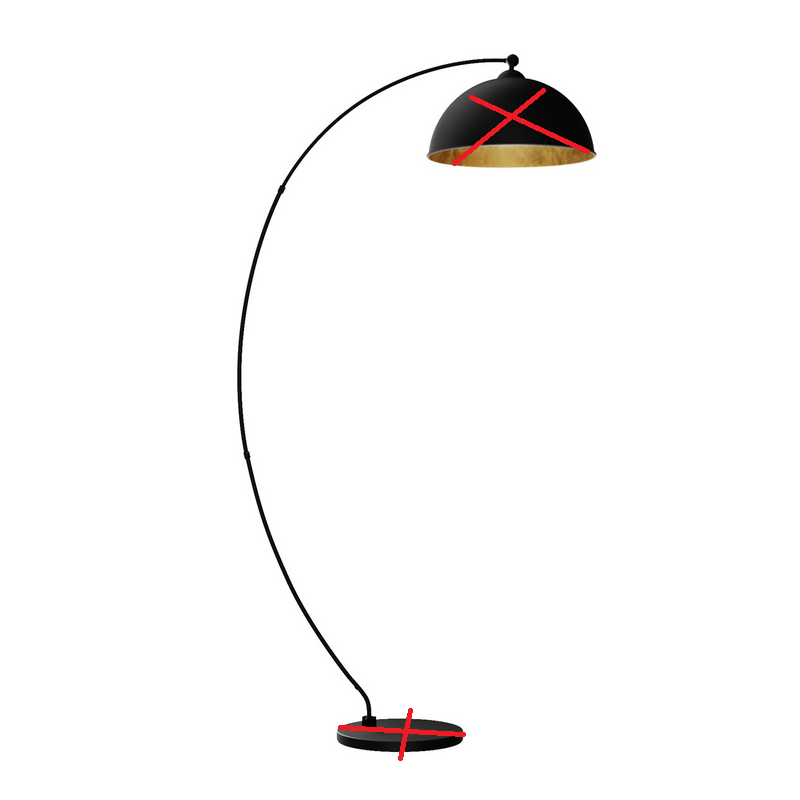 Lindby Gebogene Stehleuchte Jonera Schwarz Gold Standleuchte Siehe Text/Foto B-Ware - 4251096529845