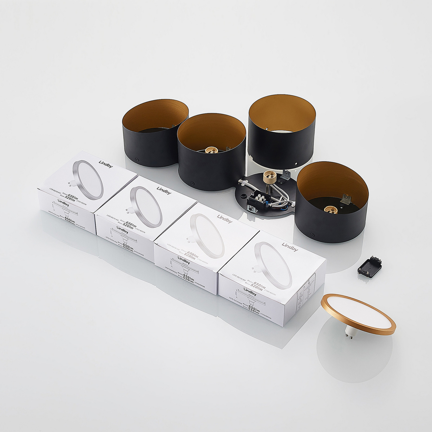 Lindby Kianush Deckenlampe Deckenlampe Lampe Leuchte Eisen Schwarz 4 Fl. Gu10 B-Ware - 4251911706321