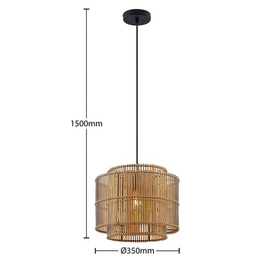 Lindby Bridga Pendelleuchte Hängeleuchte Deckenlampe Lampe Leuchte Bambus E27    B-Ware - 4251911737905