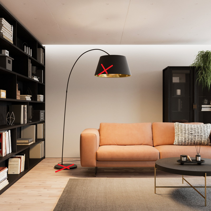 Lindby Bogenstehlampe Esti Mit Stoffschirm Lampe Leuchte Siehe Text/Foto B-Ware