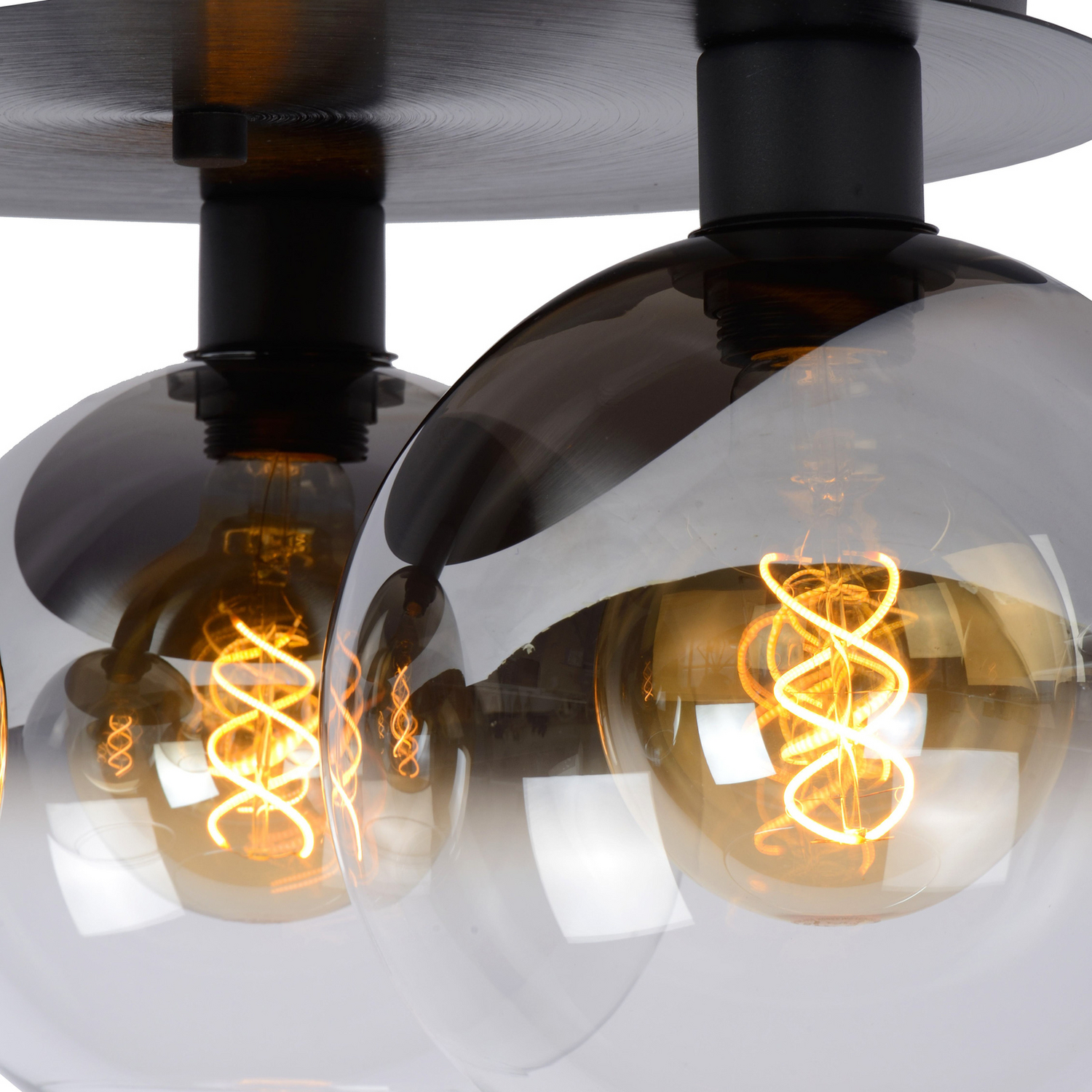 B-Ware Lucide Marius Deckenleuchte Lampe Schwarz Glas 3 Flammig ø 50 Cm Beleuchtung - 5411212741004