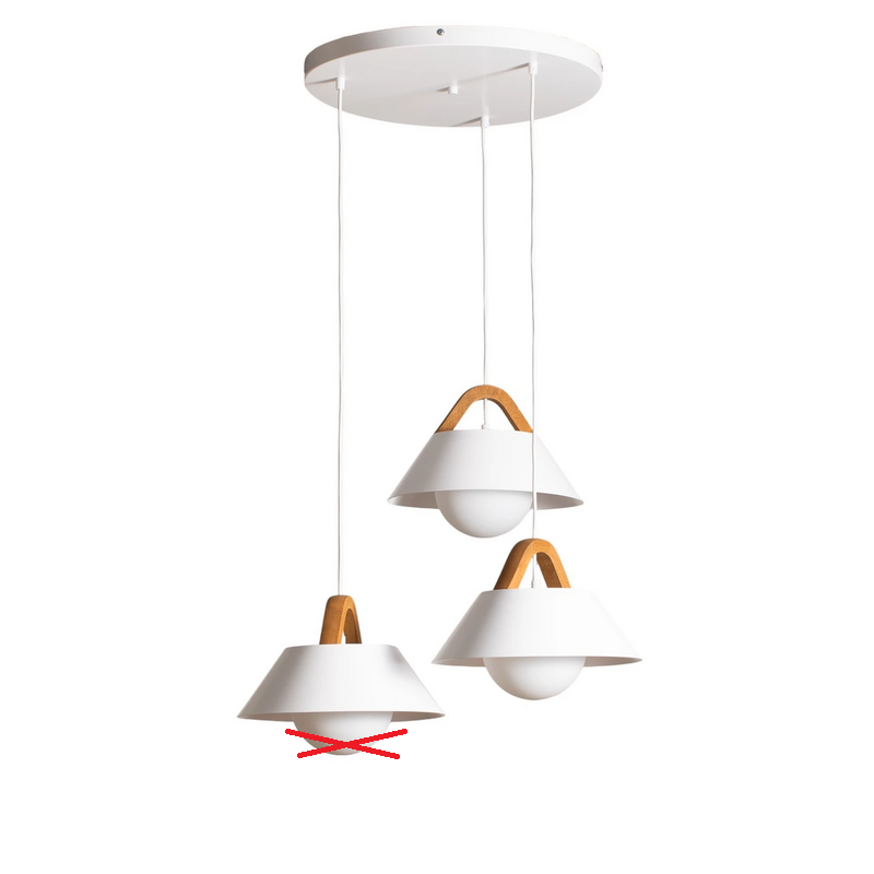 Luminex Hängelampe Pendelleuchte Funda Braun/Weiß ø64cm 3 Flg Siehe Text/Foto B-Ware - 5907565935073