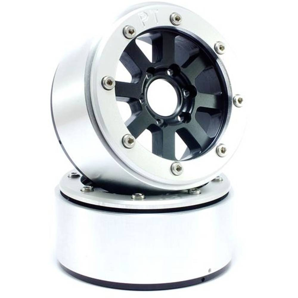 B-Ware Metsafil 1:10 Crawler Felgen Räder Hammer Alufelgen Modellbau Schwarz Silber
