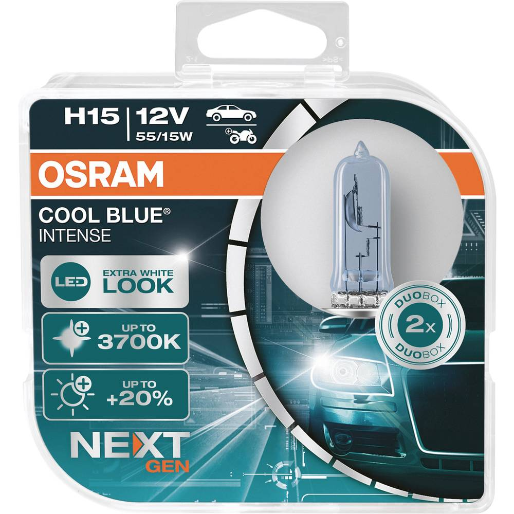 B-Ware Osram 4062172387811 Halogen Leuchtmittel Cool Blue Intense H15 15/55 W 12 V Spot
