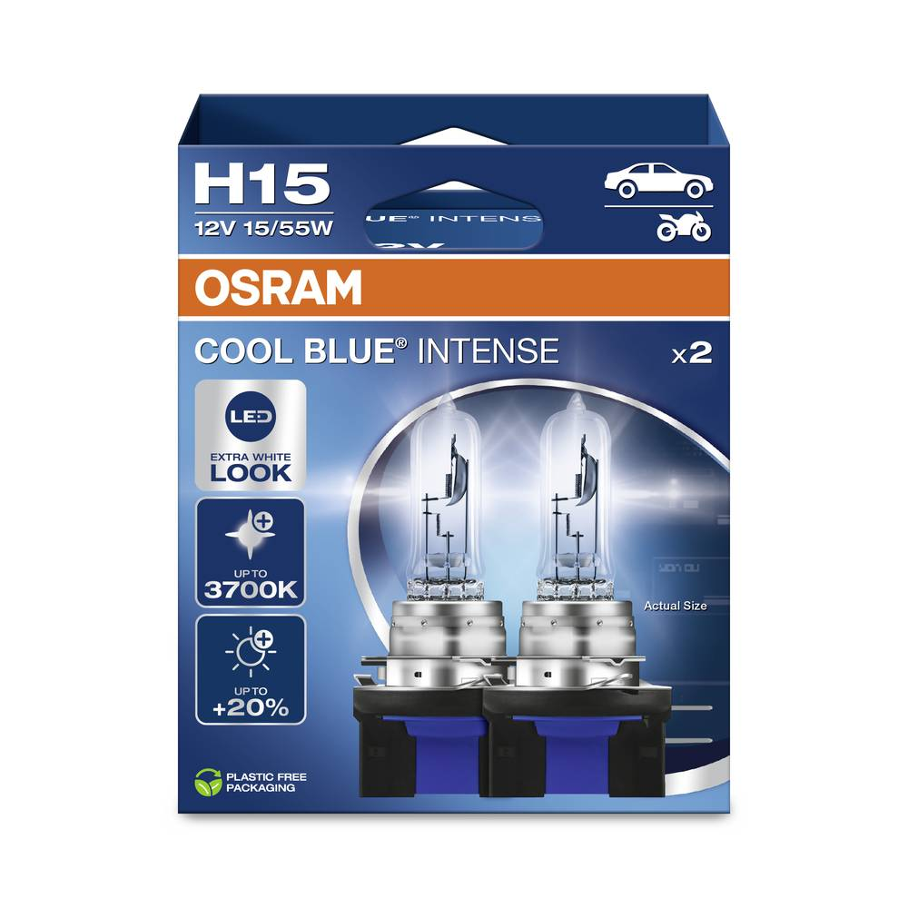 B-Ware Osram 4062172387811 Halogen Leuchtmittel Cool Blue Intense H15 15/55 W 12 V Spot