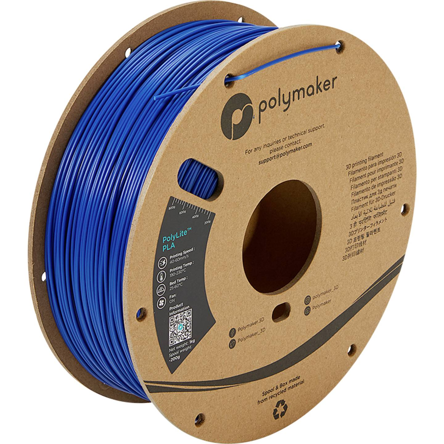 B-Ware Polymaker Pa02020 Filament Druckmaterial Pla 2.85mm Blau 1000g Druckmaterial - 6938936711063