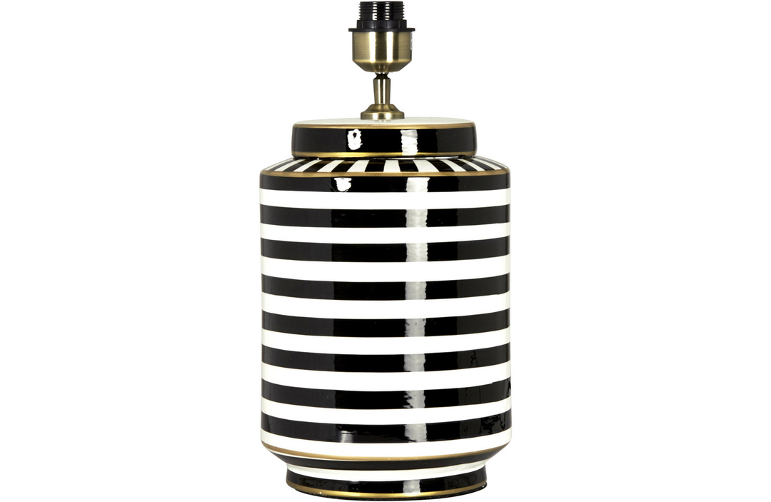 Pr Home Gatsby Tischlampenfuß Lampenständer Keramik Schwarz Weiß H 43 Cm B-Ware - 7330976082193