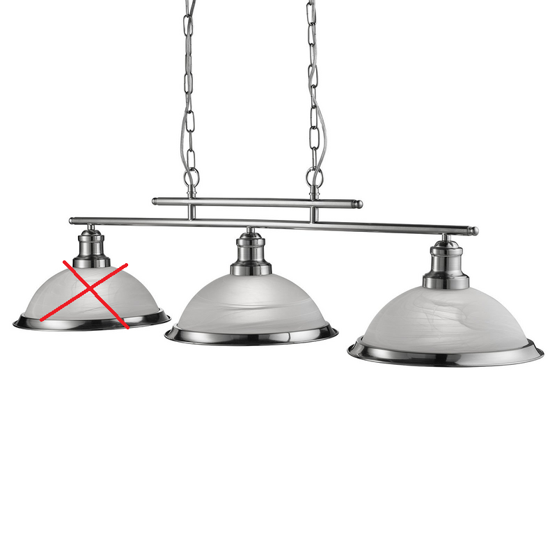 B-Ware Searchlight Hängeleuchte Bistro 3 Flammig Silber Deckenlampe Siehe Text/Foto