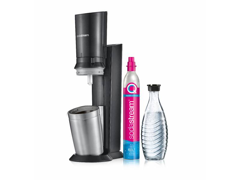 Sodastream Wassersprudler Crystal 3.0 Titan Schwarz Glaskaraffe Edelstahl B-Ware - 7290116742380