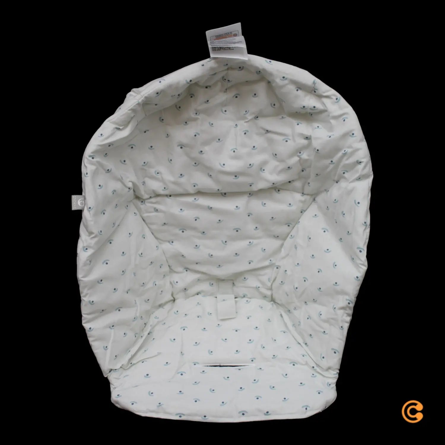 B-Ware Stokke Clikk Kissen Sitzauflage Hochstuhl Blueberry Boat Bio Baumwolle Blau Weiß