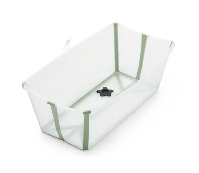 Stokke Flexi Bath Transparent Green Mit Hitzeempfindlichem Stöpsel Badewanne B-Ware - 7040355319108