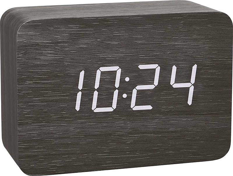 Tfa Dostmann 60.2549.01 Funk Wecker Funkuhr Uhr Holz Dunkelbraun Alarmzeiten 1 B-Ware