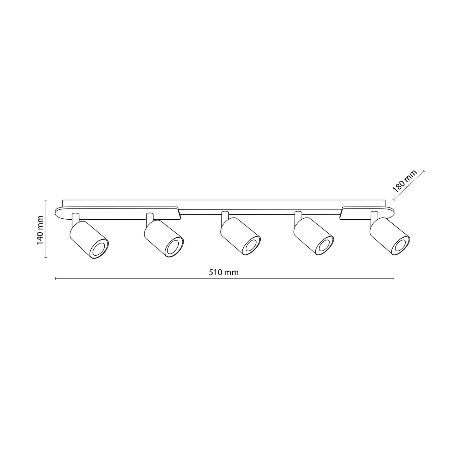 Tk Lighting Deckenspot Lampe Led Gu10 Schwarz Holz Hell Fünfflammig Holz Stahl   B-Ware - 5901780557775