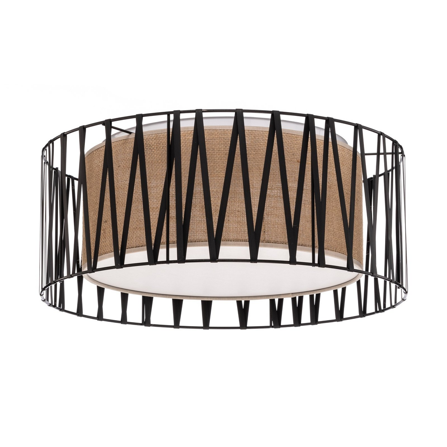 Tk Lighting Harmony Deckenleuchte Lampenschirm Jute Schwarz Natur ø 50 Cm E27 B-Ware - 5901780559403