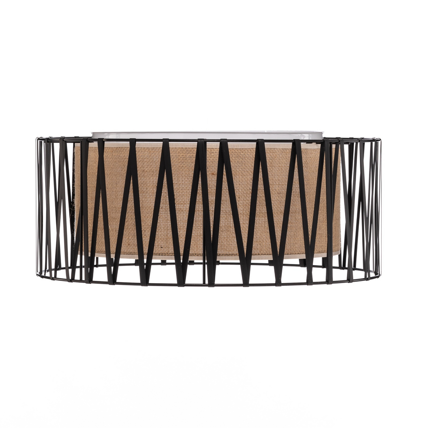 Tk Lighting Harmony Deckenleuchte Lampenschirm Jute Schwarz Natur ø 50 Cm E27 B-Ware - 5901780559403