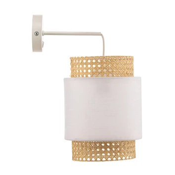 B-Ware Tk Lighting Wandleuchte Boho Lampe Wandbeleuchtung Rattan Weiß Wohnraum