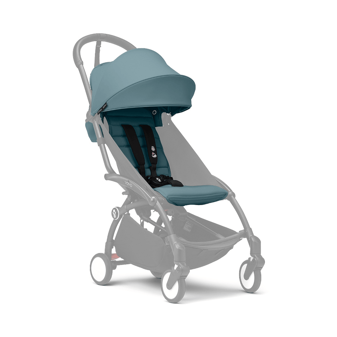 Stokke Yoyo³ 6+ Textilset Sitzkissen Verdeck Kinderwagen Sitzauflage Aqua B-Ware