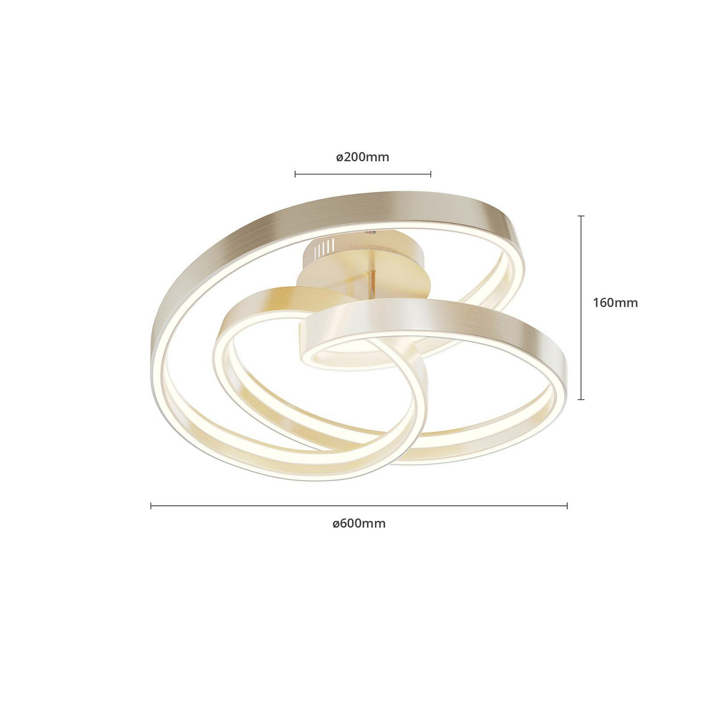 Lucande Gunbritt LED-Deckenleuchte Deckenlampe Lampe Leuchte LED 56 W silberg800