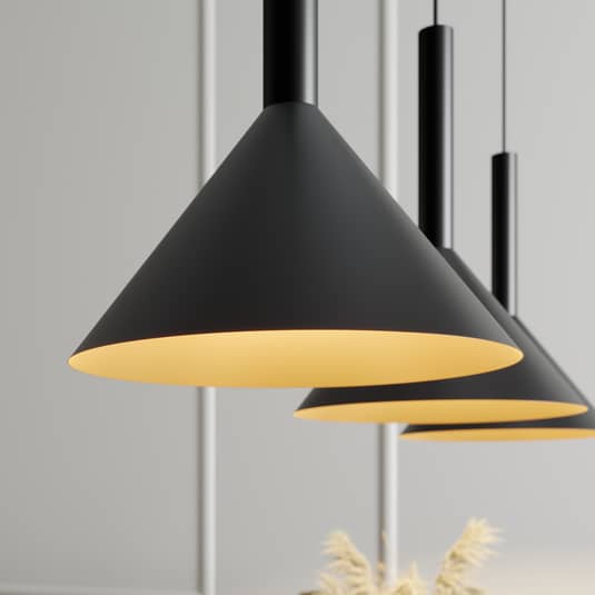 Arcchio Tadej Pendellampe Pendelleuchte Lampe Leuchte 3-flammig schwarz gold