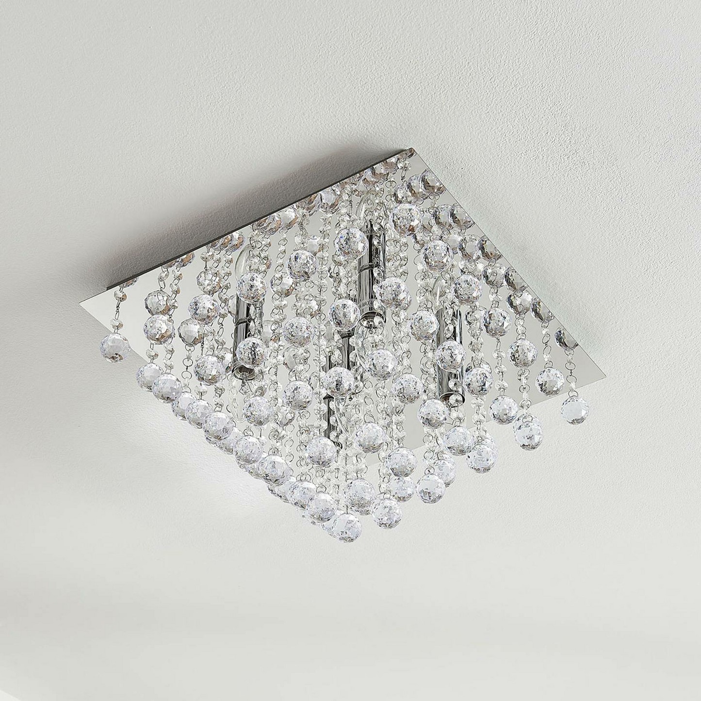 Lindby Annica Deckenleuchte Deckenlampe Lampe Leuchte E14 Acrylbehang silber10