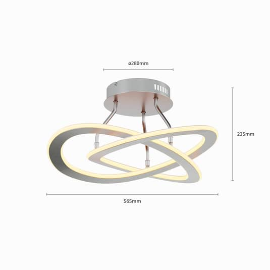 Lucande Shona LED-Deckenleuchte LED 40 W Deckenlampe Lampe Leuchte Aluminium430