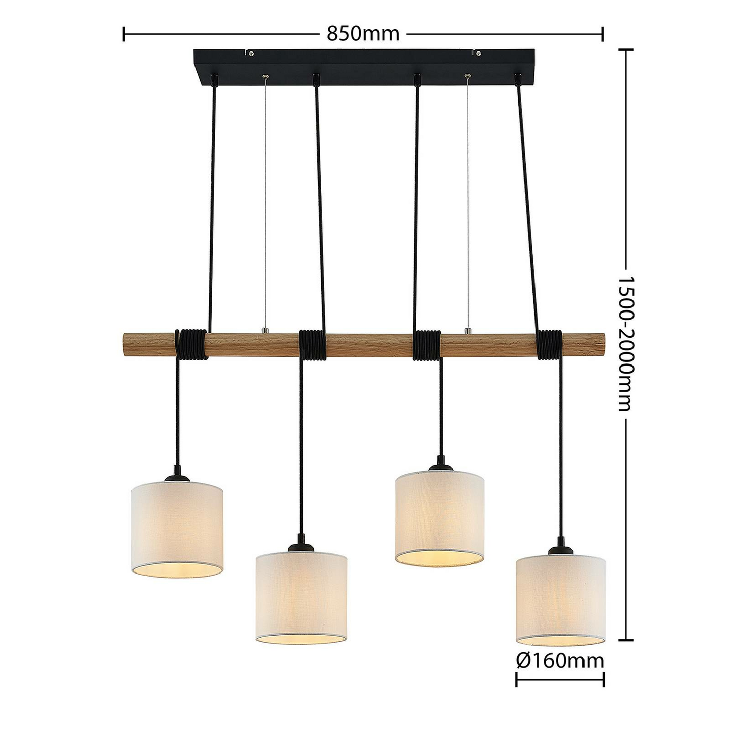 Lindby Vannis Pendelleuchte Deckenlampe Wohnzimmerlampe Küchenlampe E27 dimmbar