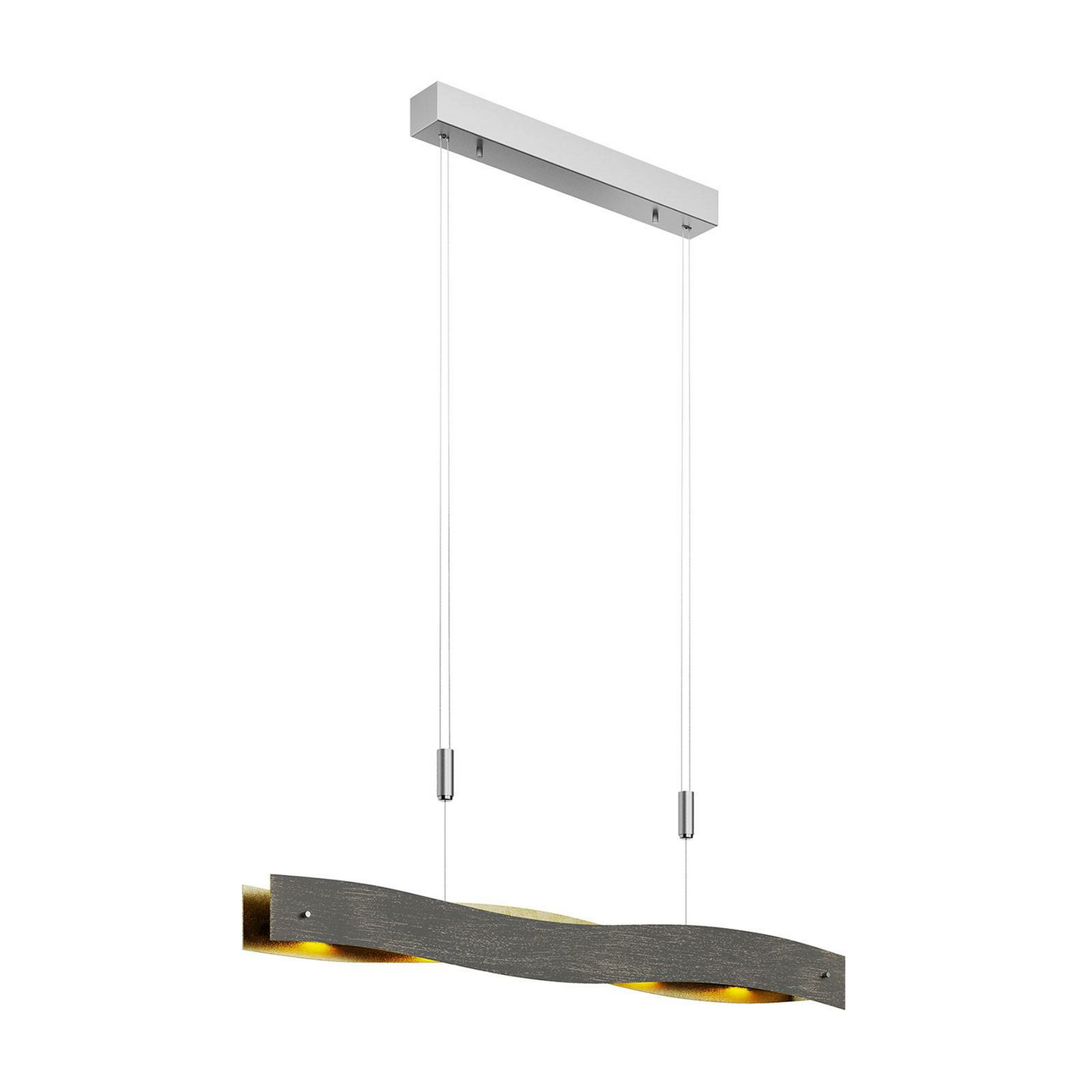 Lucande LED-Hängeleuchte Ebu Hängelampe Lampe Leuchte Dimmbar schwarz-gold767