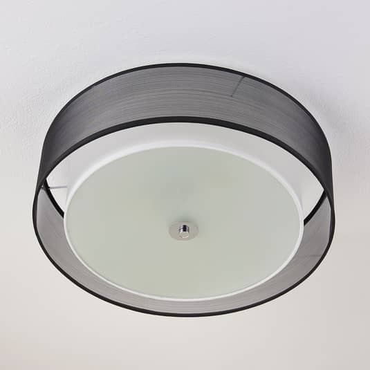 Lindby Tobia LED-Stoffdeckenlampe Organza Wohnzimmerleuchte Deckenleuchte E27414