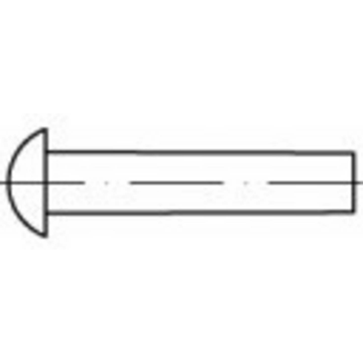 TOOLCRAFT Halbrundniete Bolzen Nieten 2.5 x 5 mm Aluminium 5000 STÜCK