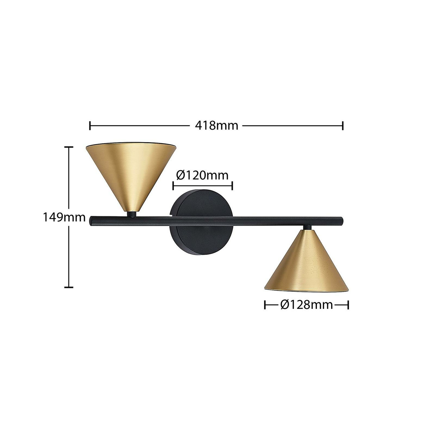 Lucande Kartio Wandleuchte Wandlampe Lampe Leuchte 2-flammig up down messing917
