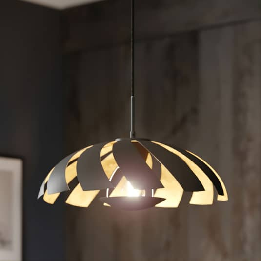 Lucande Archilleas Pendelleuchte Pendellampe Lampe Leuchte schwarz-gold E27 60W