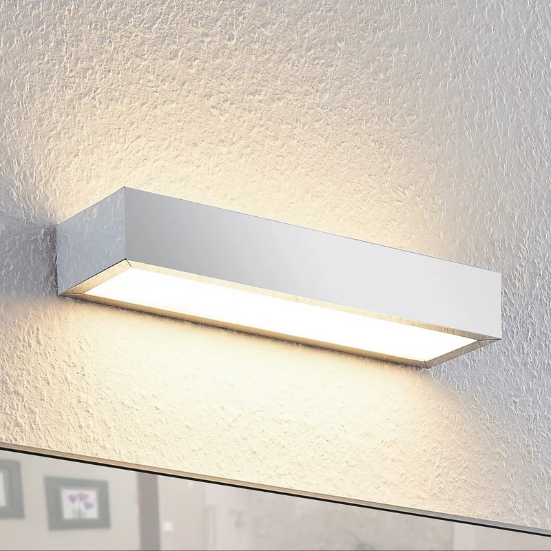 Lindby Layan LED-Bad-Wandleuchte Wandlampe Lampe Leuchte IP44 9W chrom 30 cm