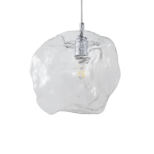 Lucande Valina Glas-Hängeleuchte Hängelampe Deckenlampe Deckenleuchte Chrom E27