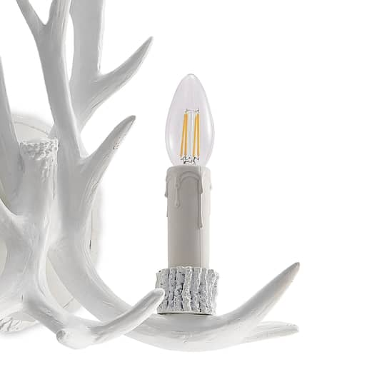 Lindby Fipos Wandleuchte Wandleuchte Dekoleuchte Lampe Leuchte Geweih-Optik weiß