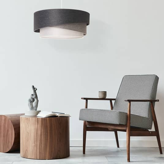 Hängeleuchte Kobo Hängelampe Lampe Leuchte Deckenlampe Deckenleuchte Stoffschirm
