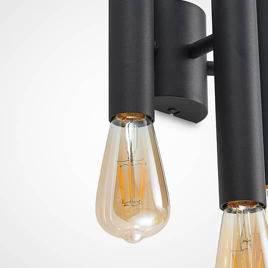 Lindby Thalija Wandleuchte Wandlampe Wandlicht Leuchte schwarz sechsflammig